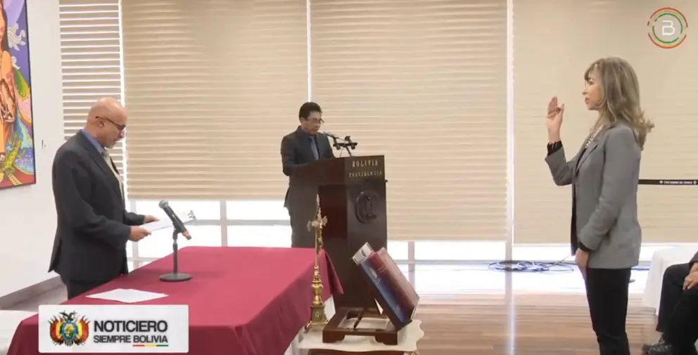 Ximena Galarza es posesionada como directora general de Comunicaci&oacute;n Estrat&eacute;gica del Estado. CAPTURA DE VIDEO