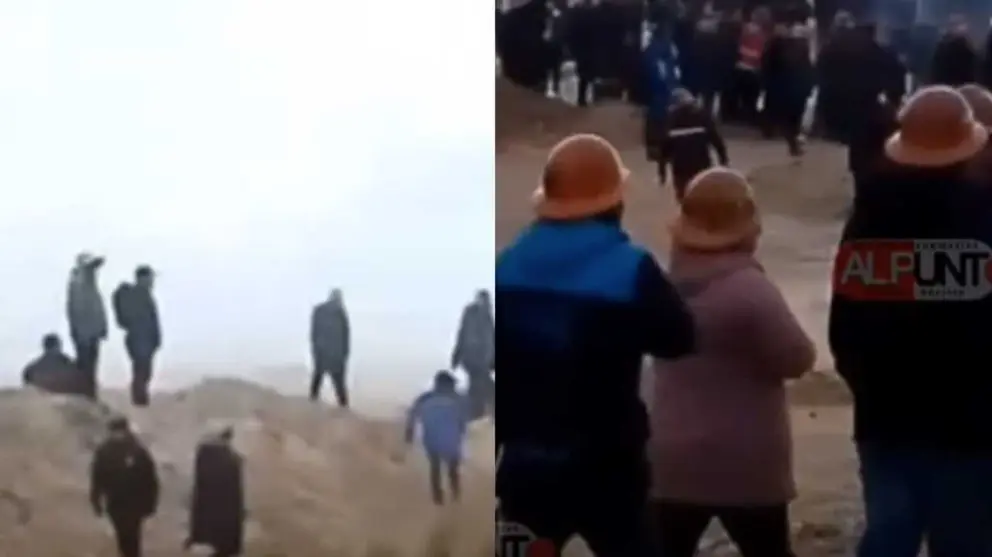 Mineros cooperativistas y bloqueadores se enfrentaron en la carretera que une Oruro con Potos&iacute;, a la altura del cruce Huanuni. URGENTE.BO