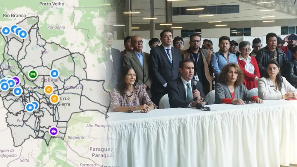 Inauguraci&oacute;n del di&aacute;logo (d) y el mapa de transitabilidad de la ABC (i). COMPOSICI&Oacute;N OPINI&Oacute;N