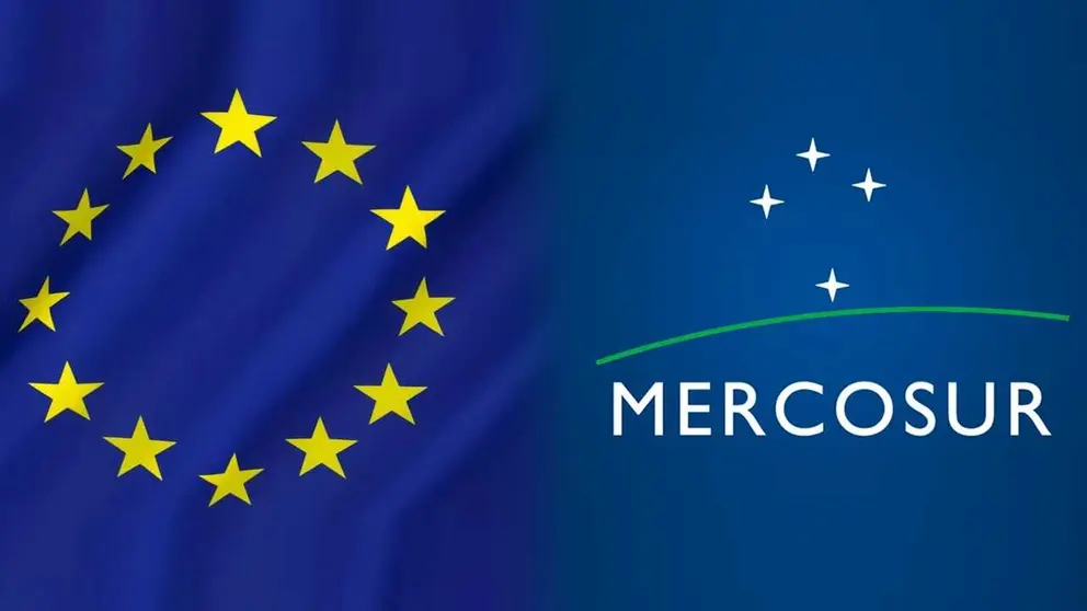 Logo de la Uni&oacute;n Europea y el Mercosur. COMPOSI&Oacute;N OPINI&Oacute;N