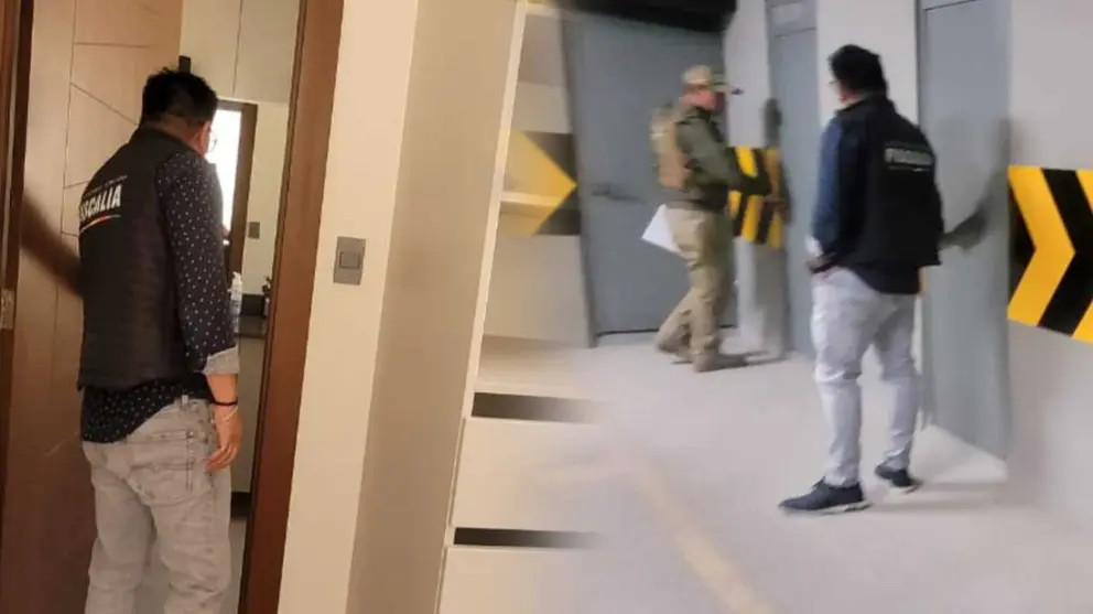 La Fiscal&iacute;a de La Paz allana un departamento adquirido por Rafael Arce Mosqueira, hijo del expresidente Luis Arce. FISCAL&Iacute;A