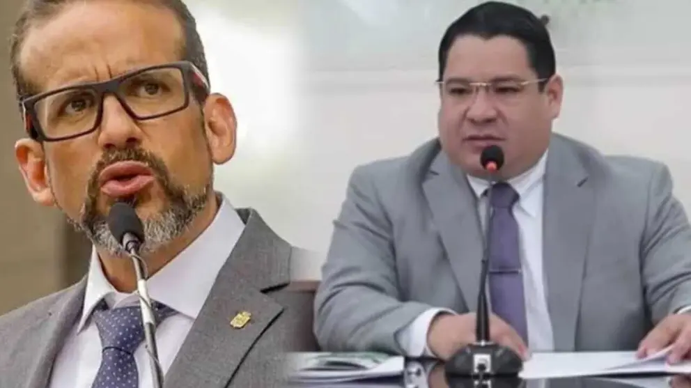 El fiscal general Roger Mariaca (d) y el gobernador de Santa Cruz, Luis Fernando Camacho (i). COMPOSICI&Oacute;N OPINI&Oacute;N