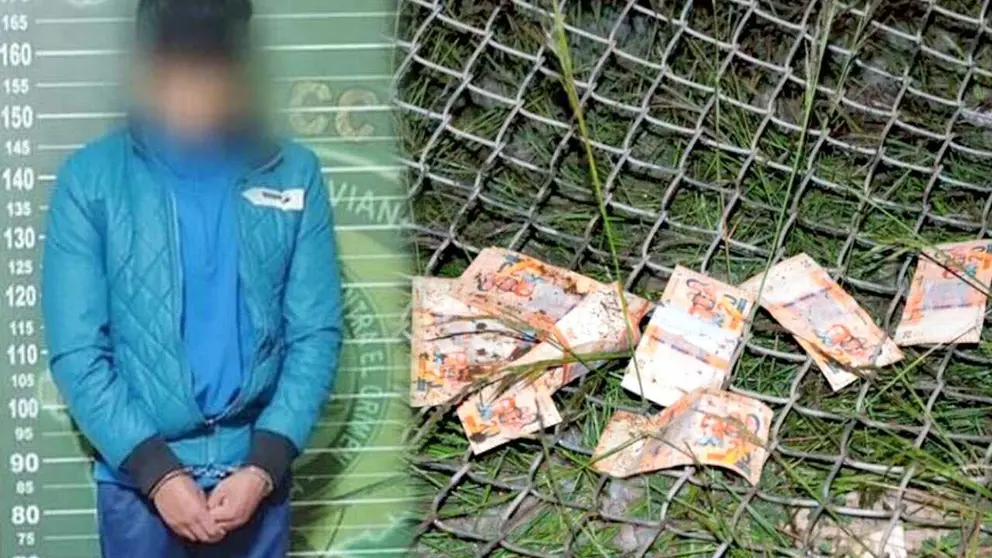 Uno de los arrestados durante el robo al avión./ ABI