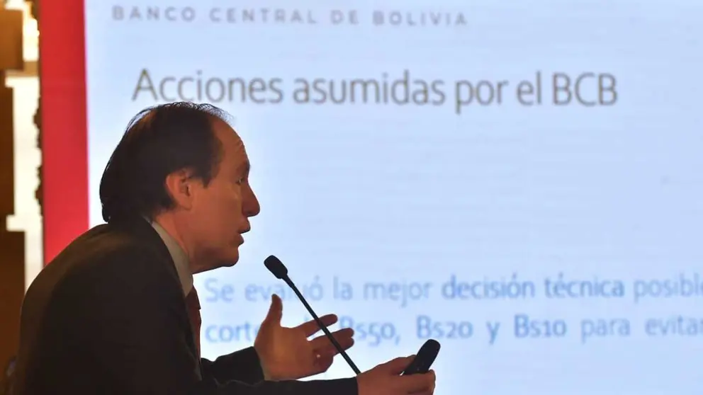 El presidente del BCB, David Espinoza. APG