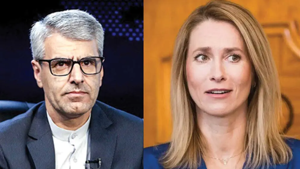 El ministro de Asuntos Exteriores de Ir&aacute;n, Esmaeil Baqaei, y Kaja Kallas, de la UE./ IRNA/DELFI MEEDIA