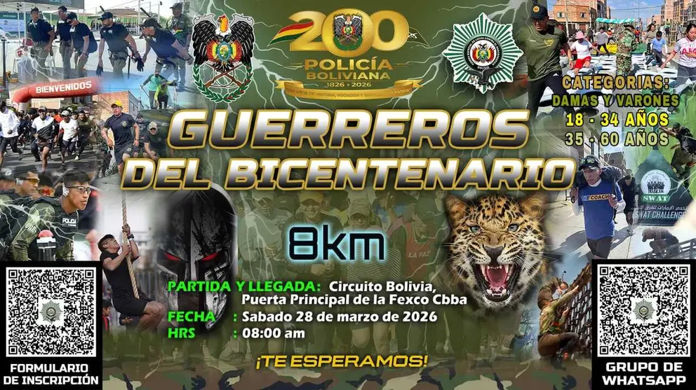 FELCN invita a carrera pedestre en Cochabamba.