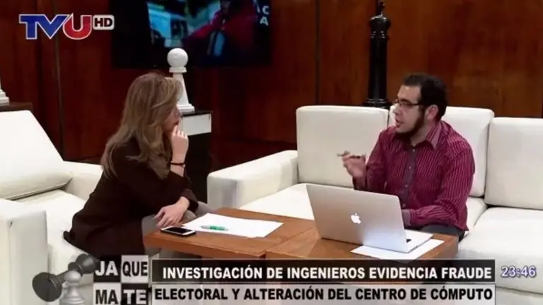 Captura de pantalla de una entrevista televisiva a Edgar Villegas. TVU La Paz