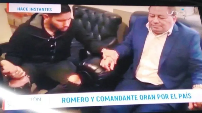 Imagen de captura de video de la Red Uno, del ministro de Gobierno, Carlos Romero. CAPTURA DE IMAGEN RED UNO