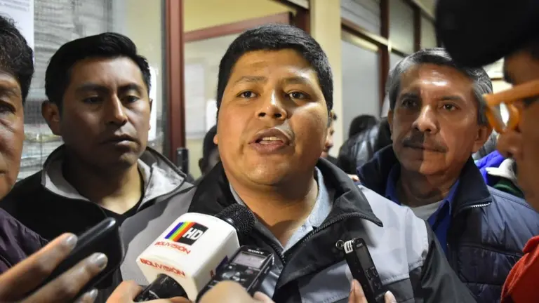 El dirigente cocalero Franclin Guti&eacute;rrez despu&eacute;s de una audiencia. APG