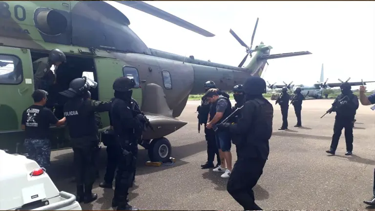 Pedro Montenegro, acusado por narcotr&aacute;fico es extraditado a Brasil. Foto: Ministerio de Gobierno