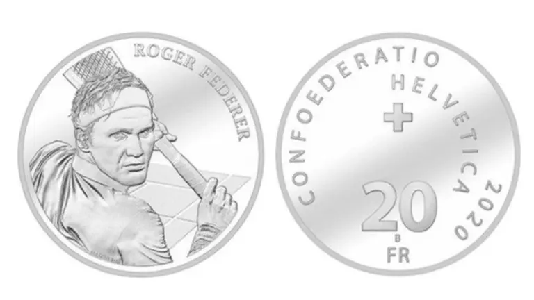 Moneda de Roger Federer. INFOBAE