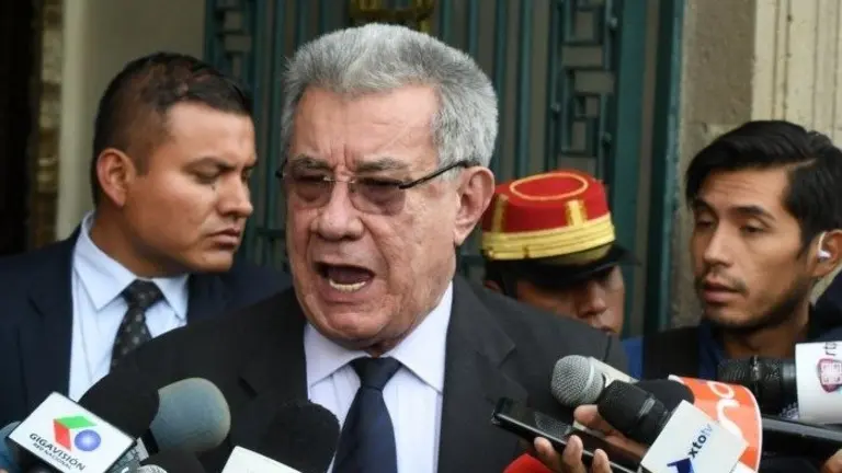 El exprefecto de Pando Leopoldo Fern&aacute;ndez luego de su visita a Jeanine A&ntilde;ez en Palacio de Gobierno. ABI