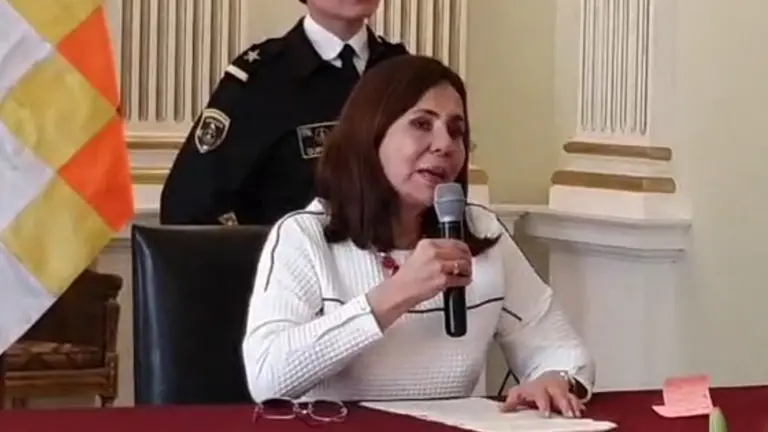 Karen Longaric, canciller de Bolivia. Captura Erbol
