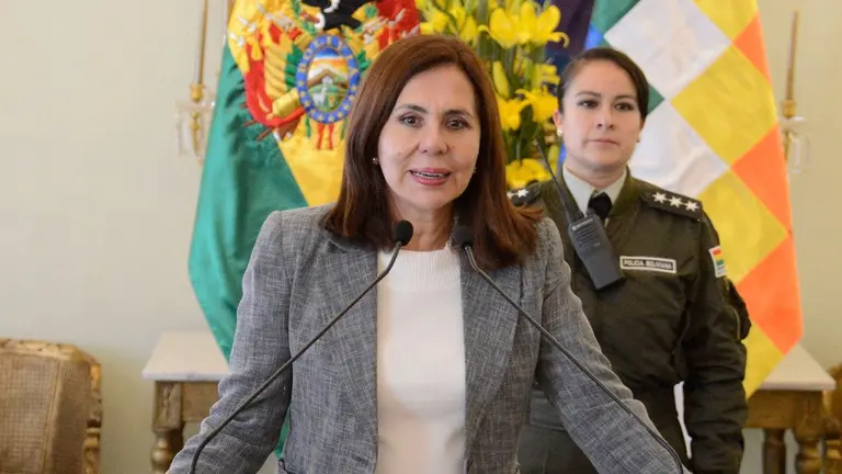 Karen Longaric, excanciller de Bolivia. ABI
