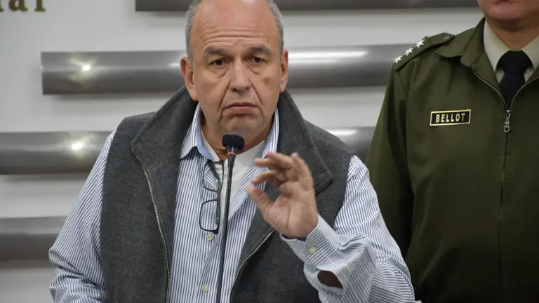 El ministro de Gobierno, Arturo Murillo, durante una conferencia de prensa.