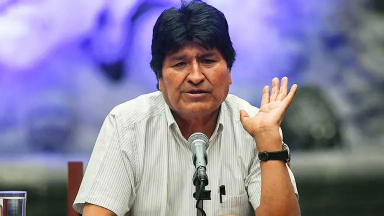 El expresidente Evo Morales, en conferencia de prensa, en Argentina.	   EL INDEPENDIENTE