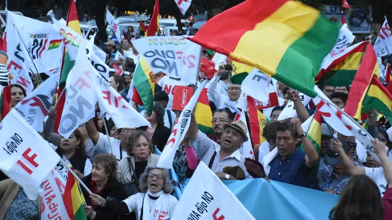 Una movilizaci&oacute;n pasada en defensa de los resultados del 21F, en Cochabamba./ DICO SOL&Iacute;S
