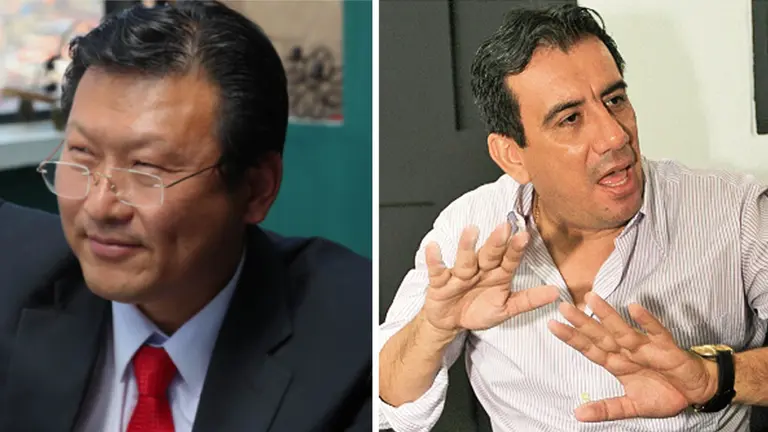 El candidato Chi Hyun Chung y el exfiscal Jaime Soliz.