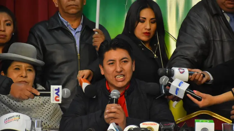 Marco Pumari en La Paz, antes de ser aprehendido. APG