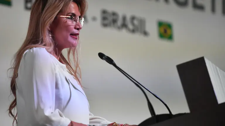 La expresidenta Jeanine &Aacute;&ntilde;ez, en un acto en Santa Cruz el 6 de marzo de 2020. ABI