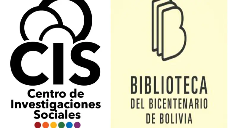 Los logos del Centro de Investigaciones Sociales y del proyecto de la Biblioteca del Bicentenario.