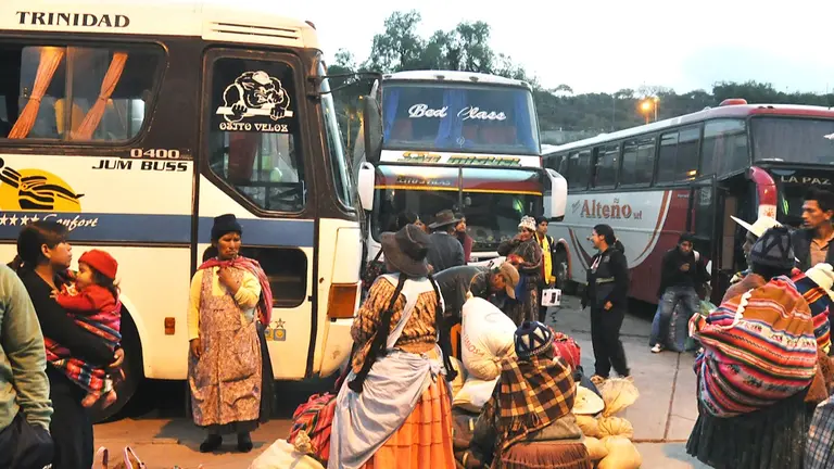 La situaci&oacute;n actual de la terminal de buses tambi&eacute;n administrada por Jaime Veizaga.	DICO SOL&Iacute;S
