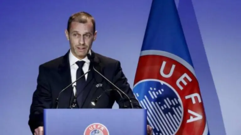 El presidente de la UEFA, Aleksander Ceferin, en rueda de prensa. ELPAIS.COM