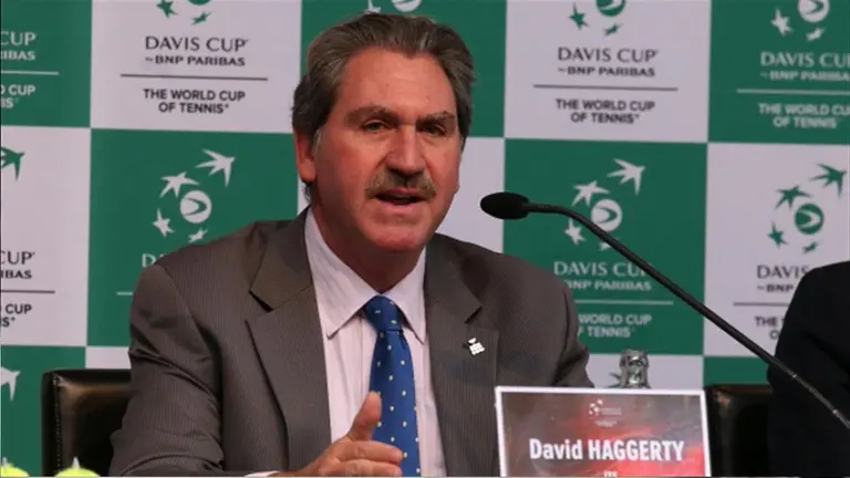 David Haggerty, presidente de la ITF, en rueda de prensa. UNIVISI&Oacute;N