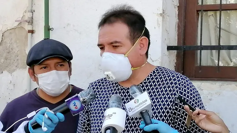 El representante del Sindicato de Ramas Médicas de Salud Pública (SIRMES), Yuri Lazarte. BRENDA MOLINA