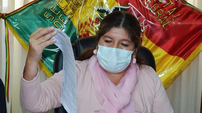 La gobernadora de Cochabamba, Esther Soria.