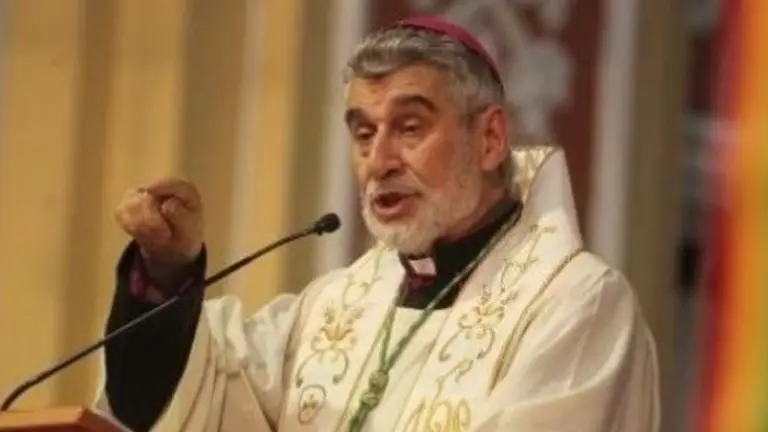 Sergio Gualberti en su homil&iacute;a en la Bas&iacute;lica San Lorenzo M&aacute;rtir.