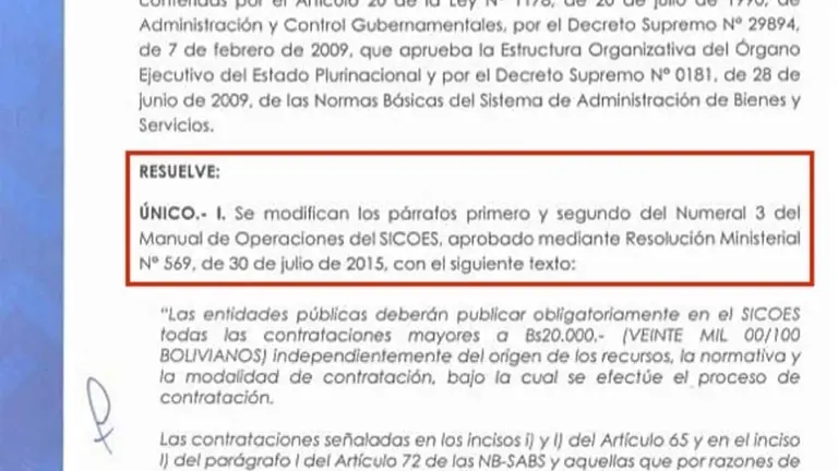 La resoluci&oacute;n emitida por el Ministerio de Econom&iacute;a. DETR&Aacute;S DE LA VERDAD