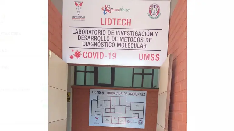 Frontis del laboratorio de la UMSS. CORTESÍA