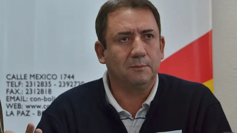 El titular de la Federaci&oacute;n Boliviana de B&aacute;squetbol, Marco Arze. APG