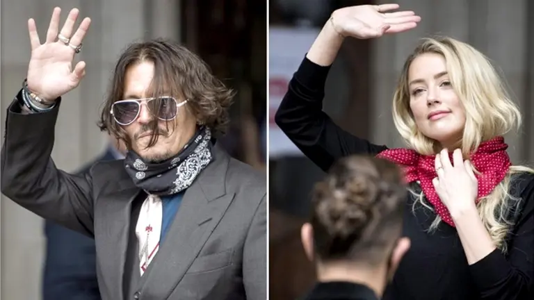 Johnny Depp y Amber Heard a su llegada, por separado, a la Alta Corte de Londres. EFE