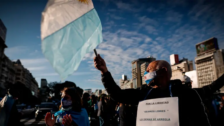 Protesta contra el Gobierno de Alberto Fernández