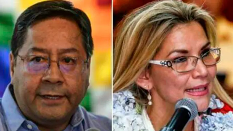Los candidatos Luis Arce y Jeanine &Aacute;&ntilde;ez. INFODIEZ