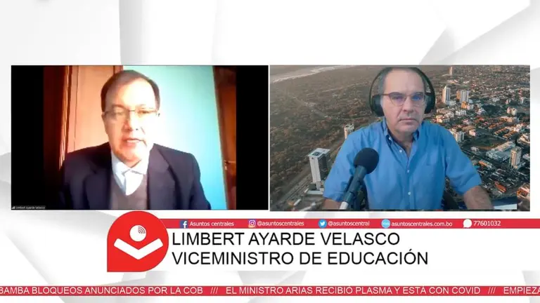 El viceministro de Educaci&oacute;n regular, Limbert Ayarde, en una entrevista del programa Asuntos Centrales.