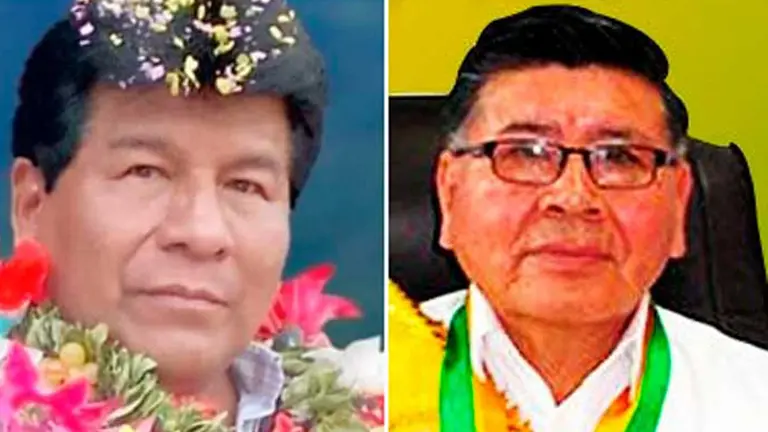 Los alcaldes de La Asunta, Reynaldo Calcina, y Caranavi, Lidio Mamani. ERBOL