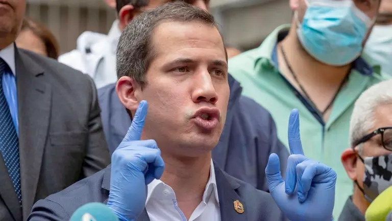 El líder opositor venezolano, Juan Guaidó, durante una conferencia de prensa. FOTO- EFE 
