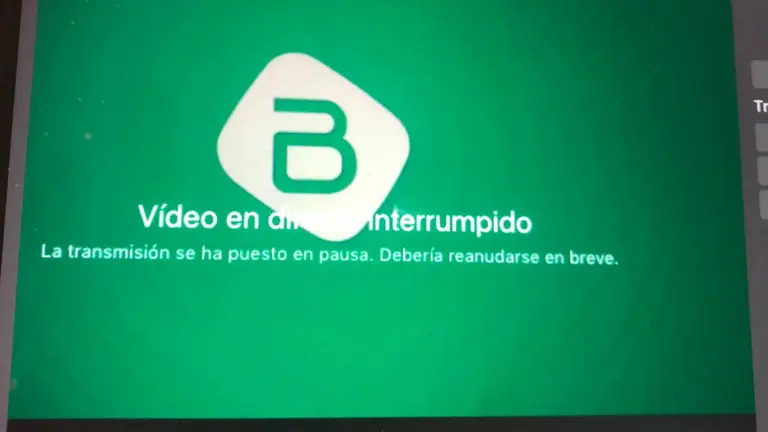 Una imagen de la transmisi&oacute;n suspendida del canal estatal.