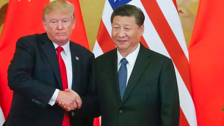El presidente estadounidense, Donald Trump con su homólogo chino, Xi Jinping. EFE