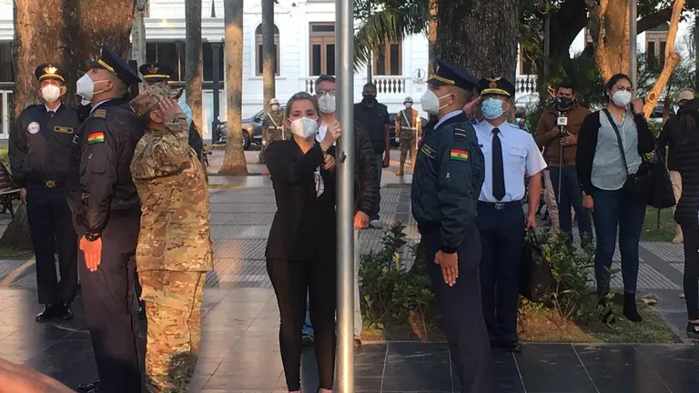 La presidente Jeanine &Aacute;&ntilde;ez estuvo hoy en Santa Cruz.  ABI
