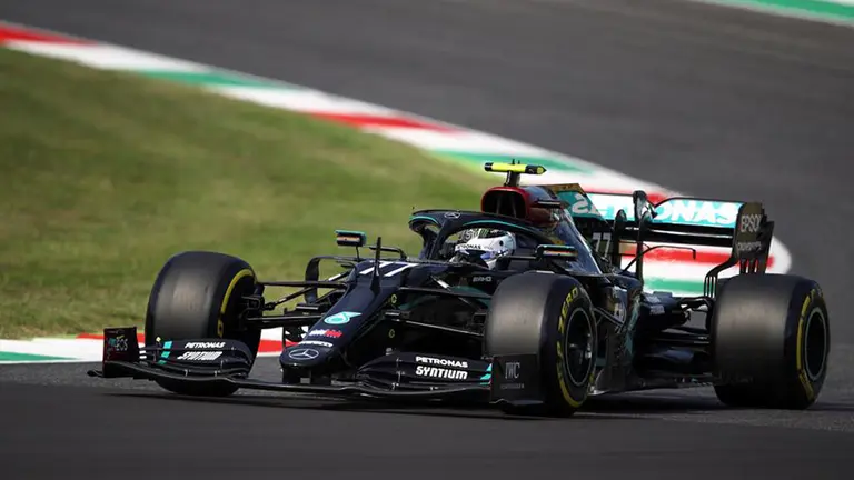 El monoplaza del piloto Valtteri Bottas en las pruebas de Italia. EFE