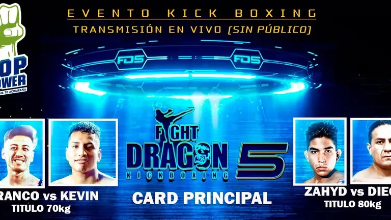 Una imagen de dos de las peleas principales para el evento del 10 de octubre en Cochabamba. Fight Dragon Kickboxing Bol&iacute;via