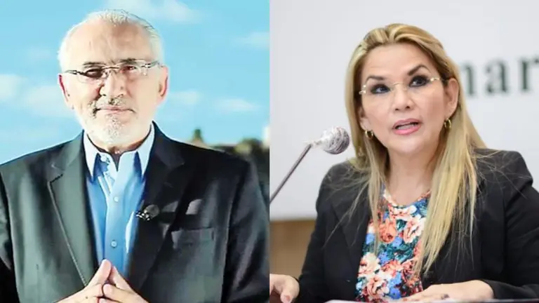El excandidato presidencial por Comunidad Ciudadana, Carlos Mesa, y la expresidenta Jeanine &Aacute;&ntilde;ez. ARCHIVO