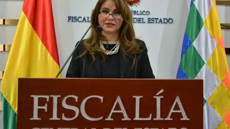 La fiscal Departamental de Cochabamba, Nuria Gonzales, en una conferencia anterior. FGE