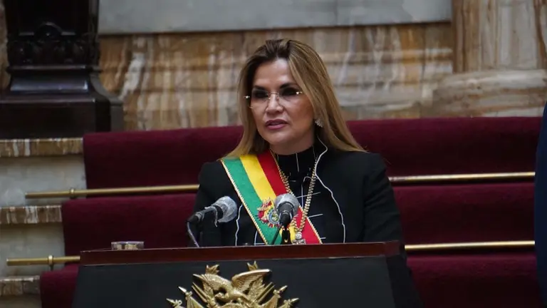 Jeanine &Aacute;&ntilde;ez, en un acto en Palacio en septiembre de 2020. ARCHIVO