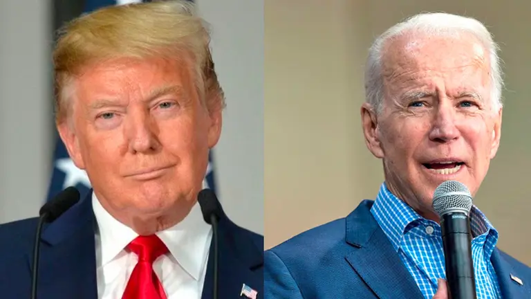 El presidente de EEUU, Donald Trump, y su rival dem&oacute;crata, Joe Biden. EFE