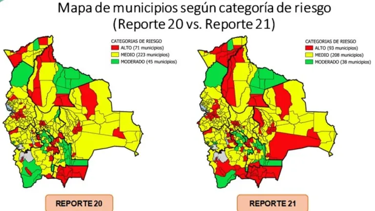 El reporte actualizado de los municipios en el pa&iacute;s. MINISTERIO DE SALUD